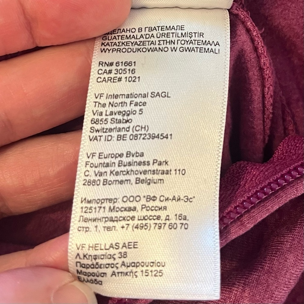 The North Face Fave Lite Full-Zip Magenta or Purple Hoodie Size Medium RN 61661 - Picture 11 of 12